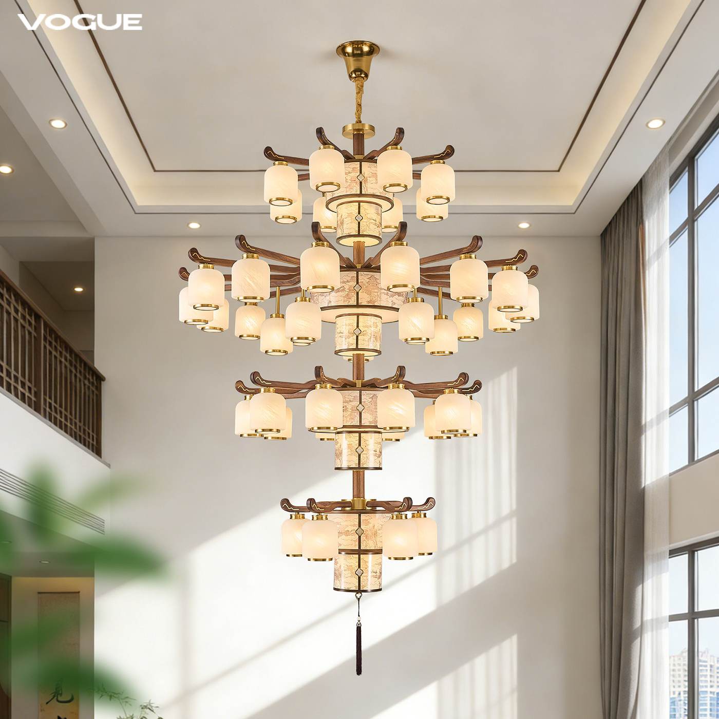 【宫阙】吊灯 产品实拍图3（渥古 VOGUE LIGHTING 新中式灯具）