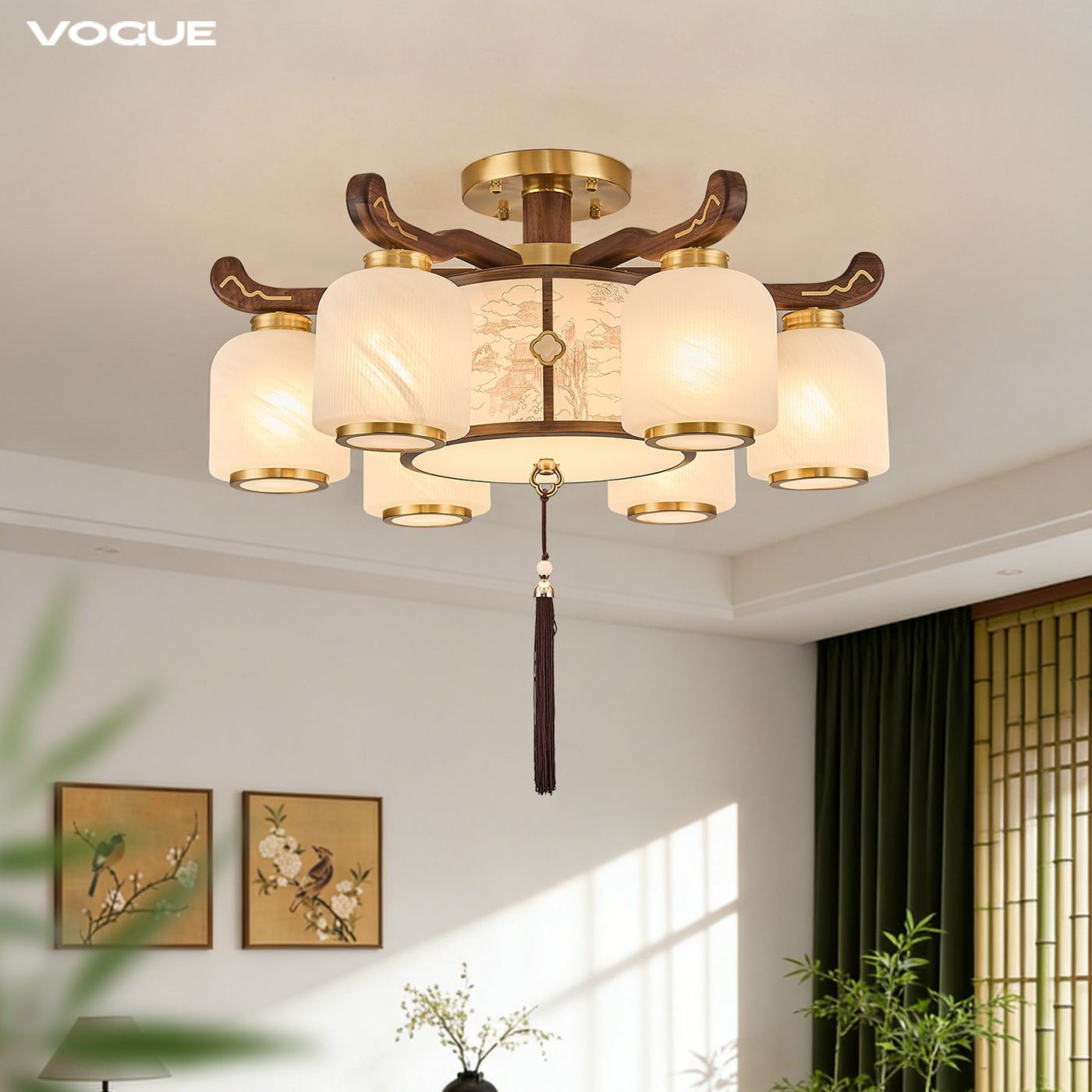 【宫阙】吊灯 产品实拍图5（渥古 VOGUE LIGHTING 新中式灯具）