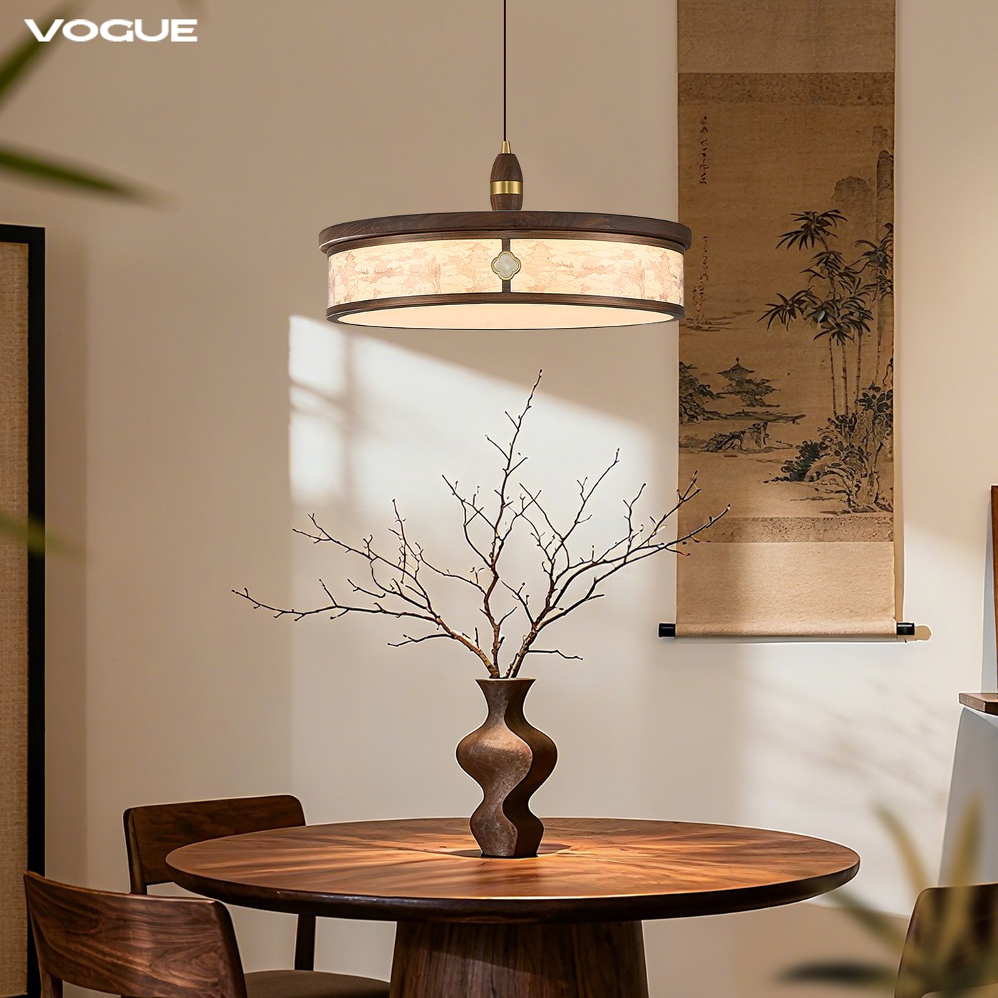 【宫阙】圆小吊（渥古 VOGUE LIGHTING 新中式宋式灯具实景图）