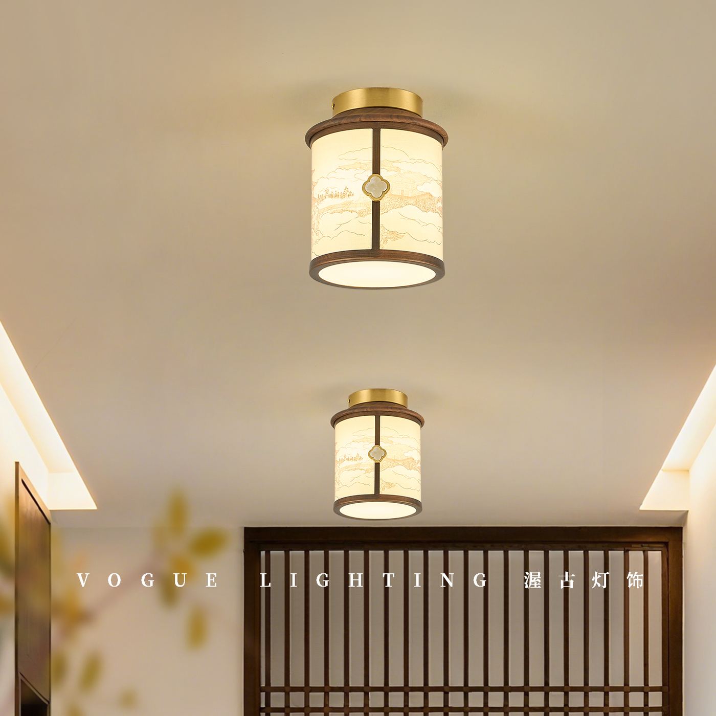 【宫阙】过道（渥古 VOGUE LIGHTING 新中式宋式灯具实景图）