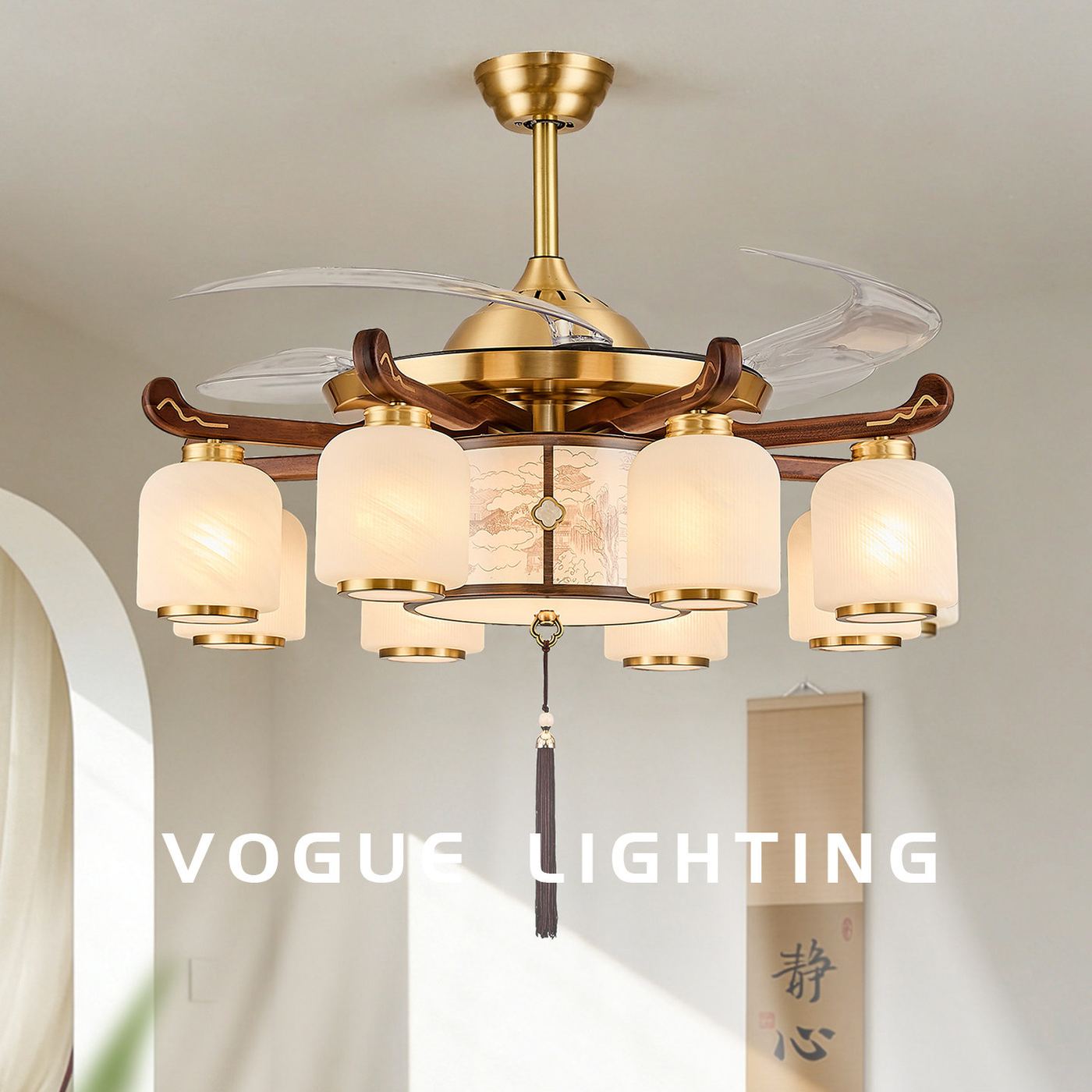 【宫阙】风扇大（渥古 VOGUE LIGHTING 新中式宋式灯具实景图）