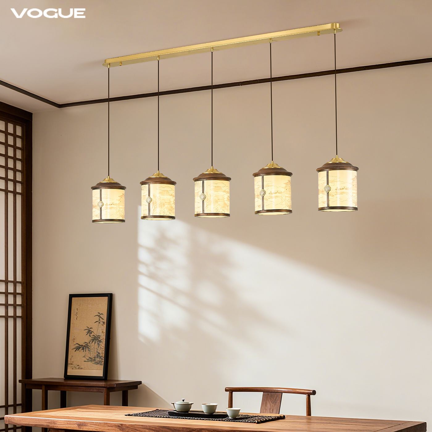 【宫阙】餐厅灯 产品实拍图3（渥古 VOGUE LIGHTING 新中式灯具）