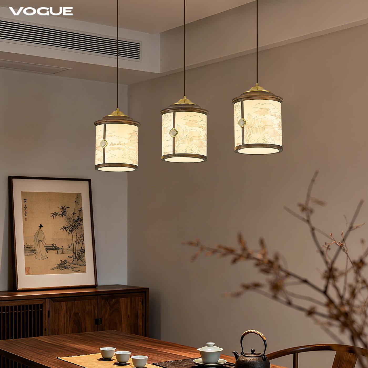 【宫阙】餐厅灯 产品实拍图5（渥古 VOGUE LIGHTING 新中式灯具）