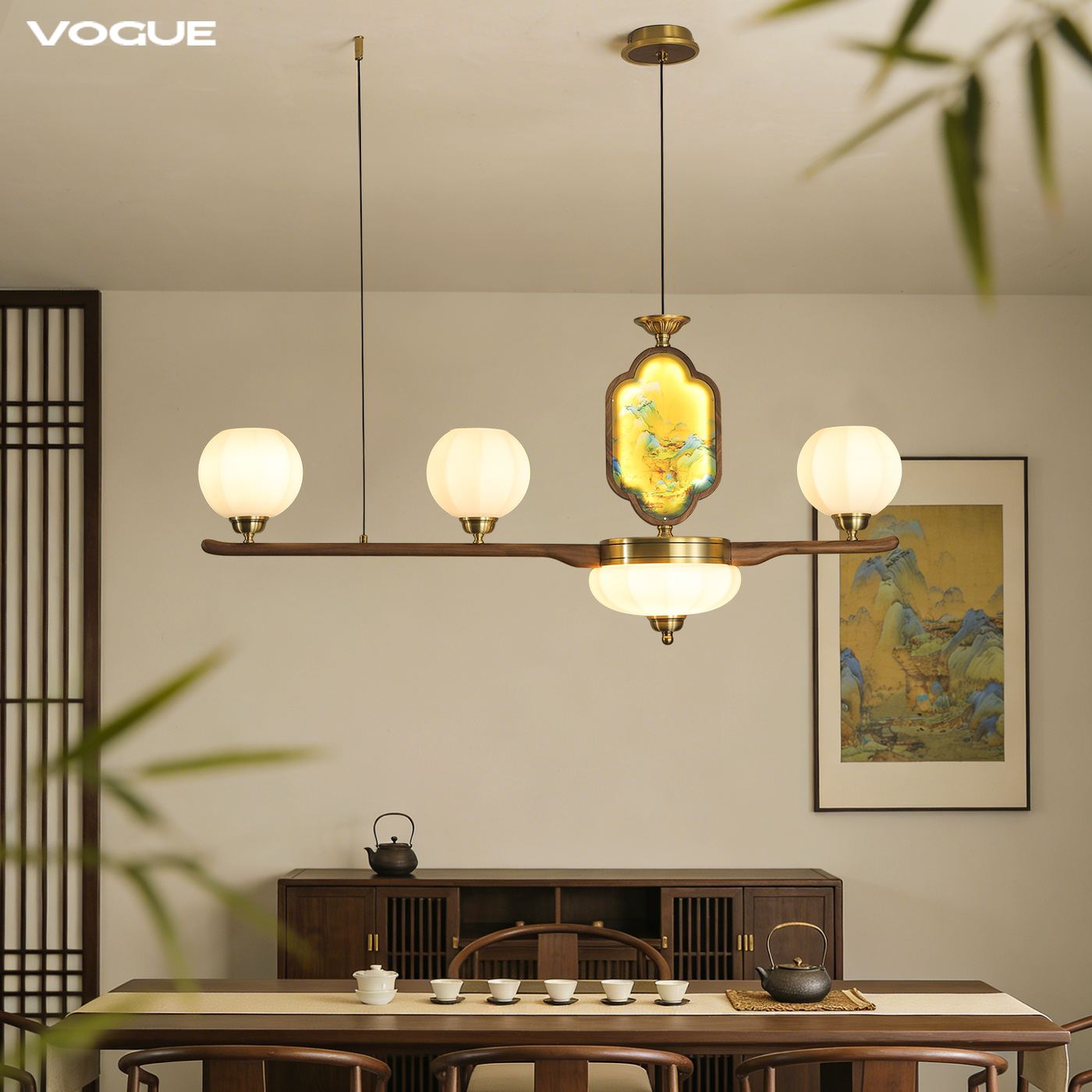 景岳吊灯 产品实拍图3（渥古 VOGUE LIGHTING 新中式灯具）