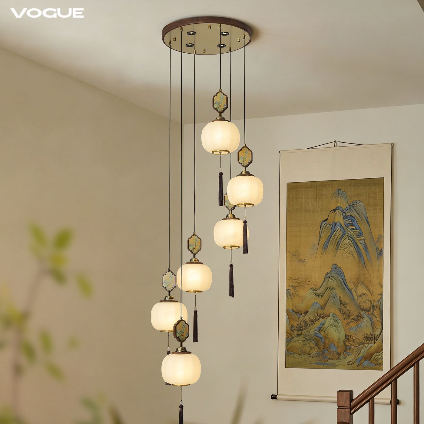景岳楼梯灯 产品实拍图2（渥古 VOGUE LIGHTING 新中式灯具）