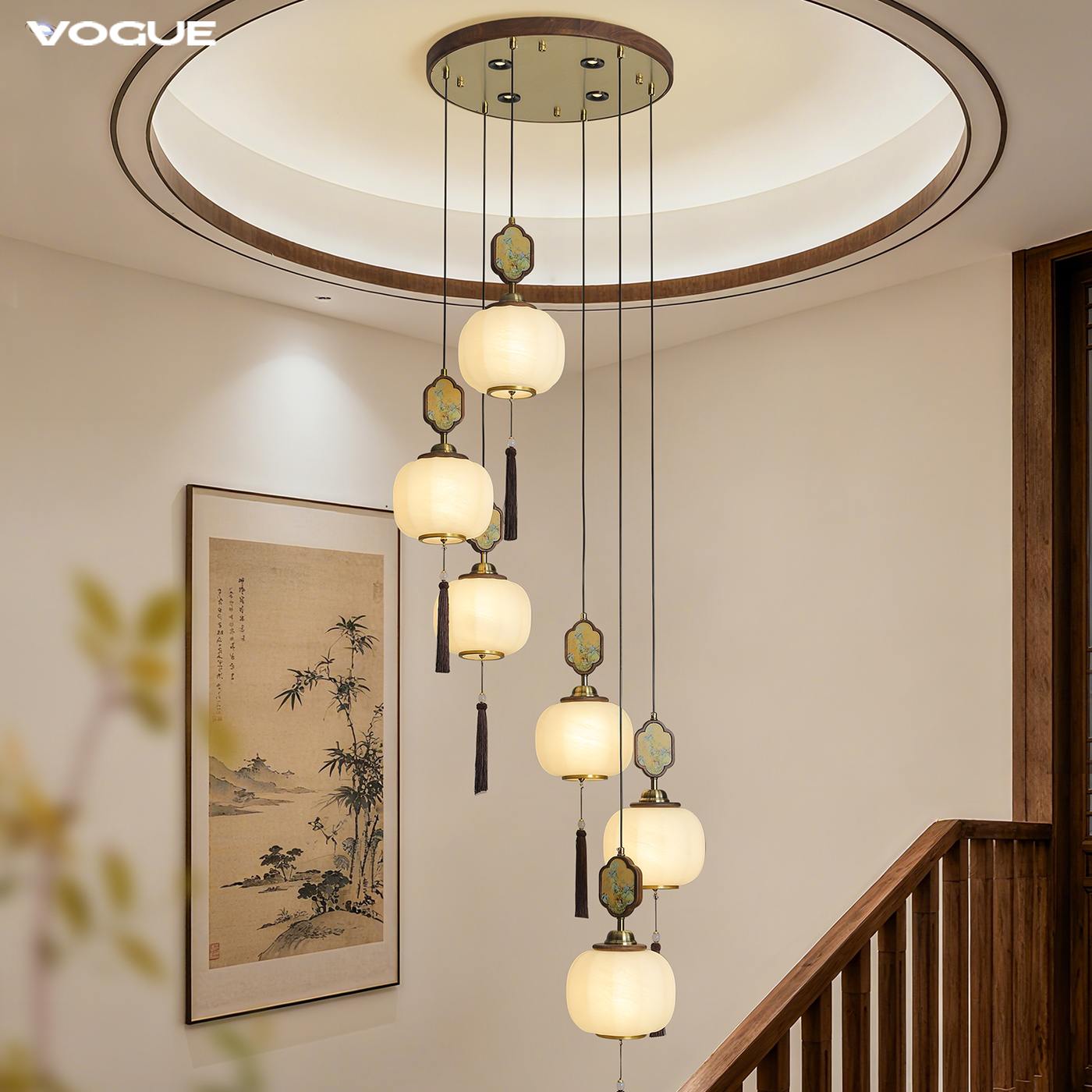 景岳楼梯灯 产品实拍图3（渥古 VOGUE LIGHTING 新中式灯具）