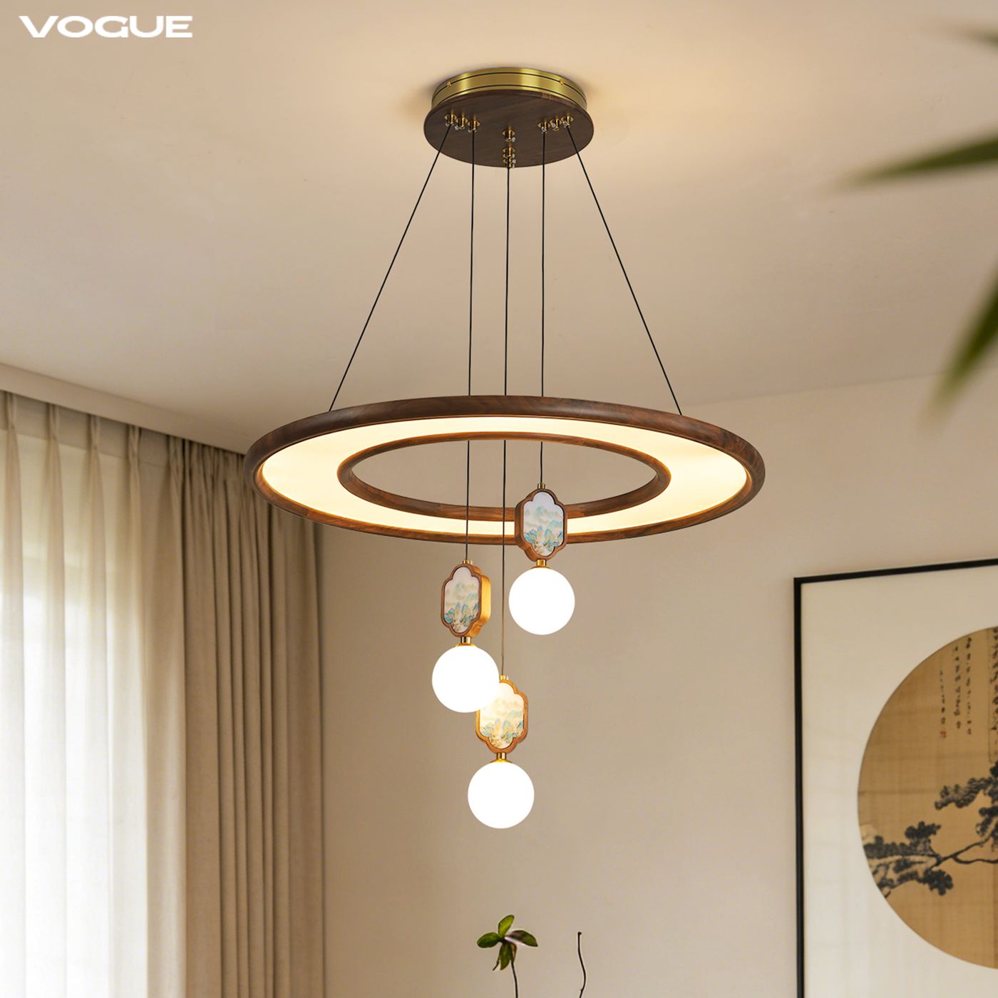 清瑜吊灯 产品实拍图2（渥古 VOGUE LIGHTING 新中式灯具）